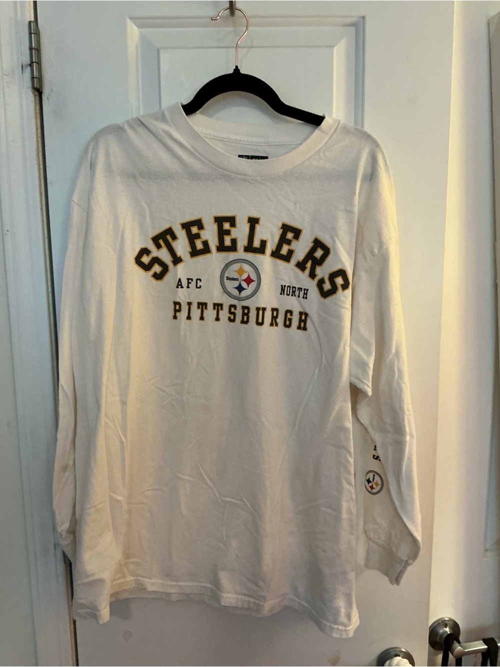 Vintage Pittsburgh Steelers NFL Team Apparel White Long-Sleeve Shirt XL